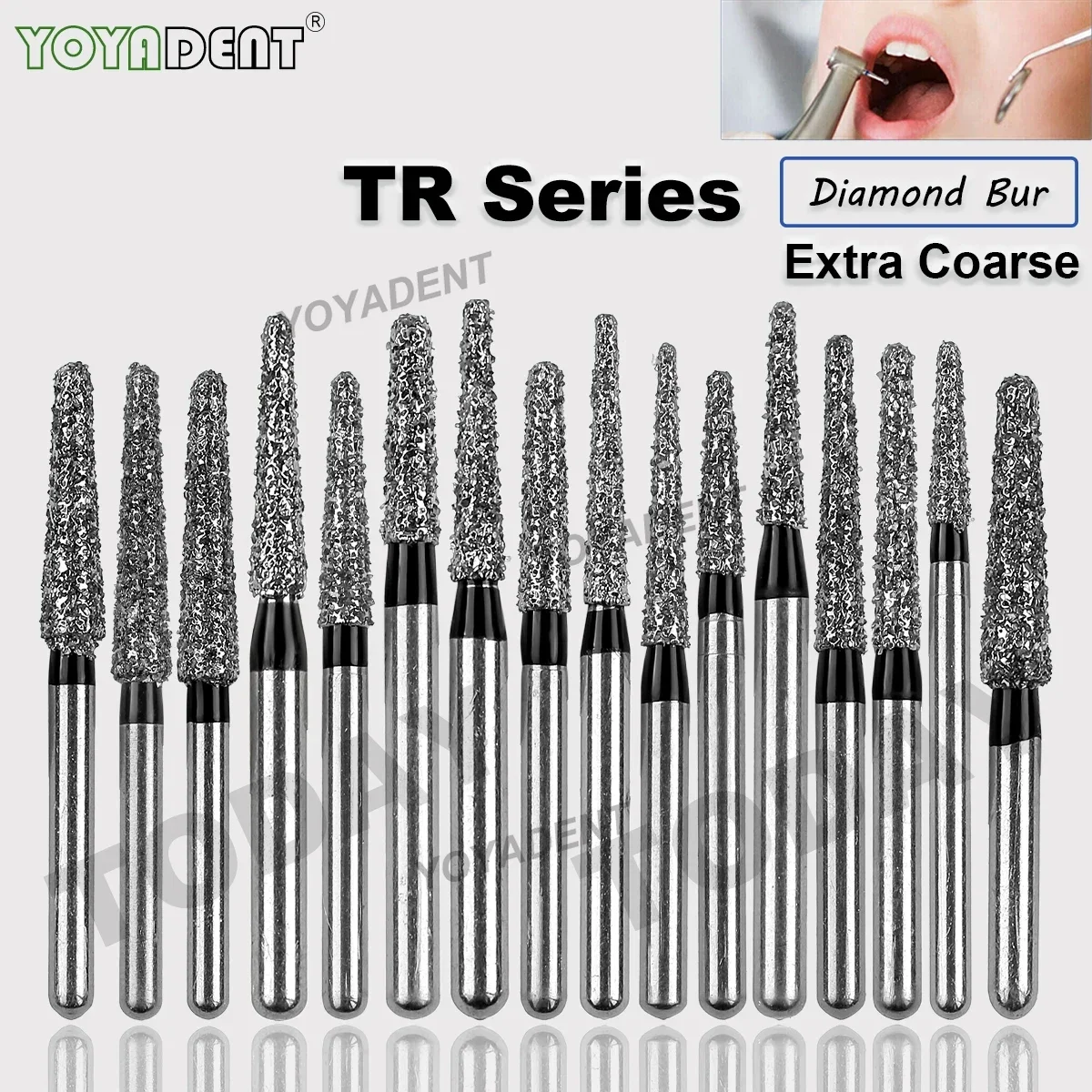 TR Type Dental Burs Diamond Burs Drill Extra Coarse Dentistry Strawberries Drills FG High Speed Bur 1.6mm Dentist Tools 10pcs