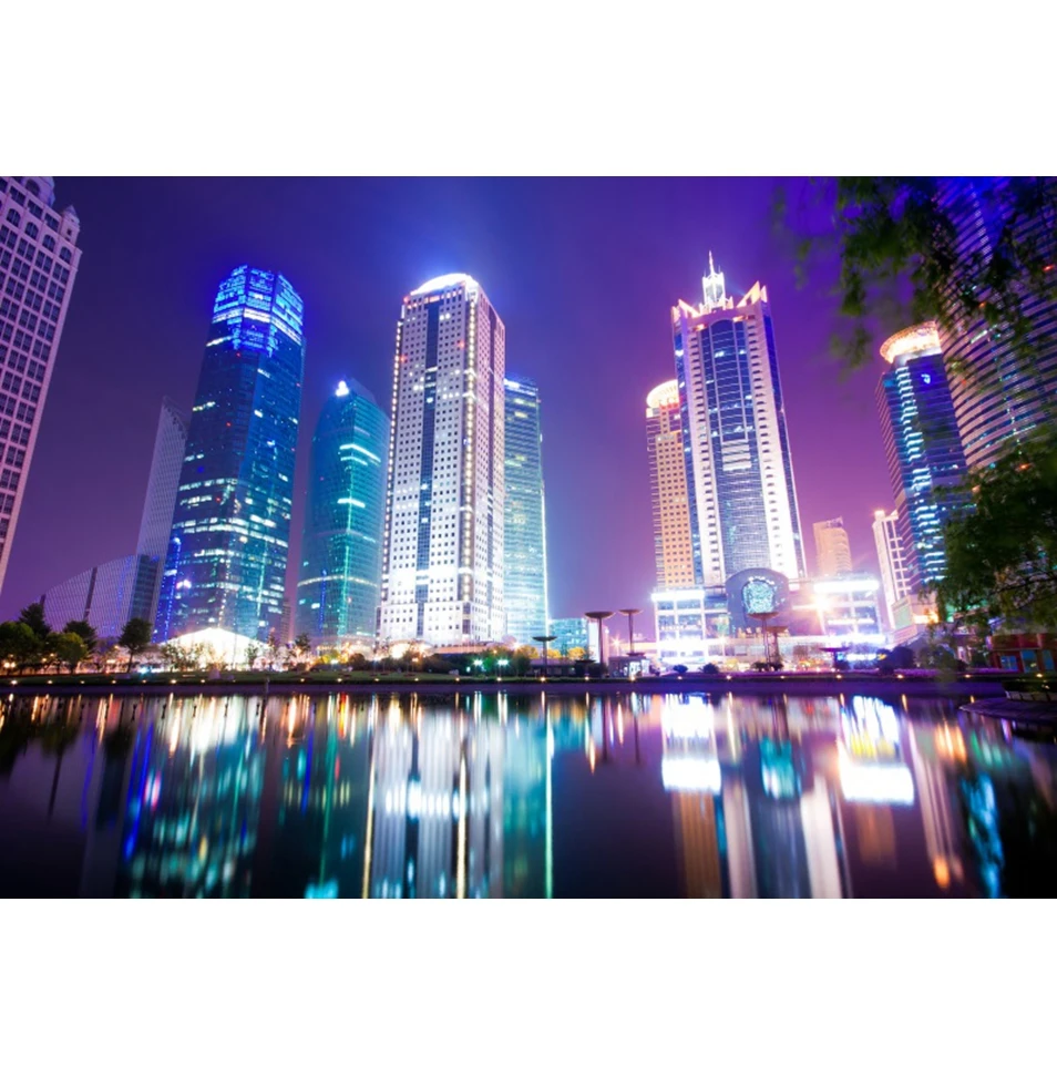 Modern City Buildings Backdrop Art Architecture Kids Adult Travel Portrait Photography Background Decor Banner Photo Studio Prop