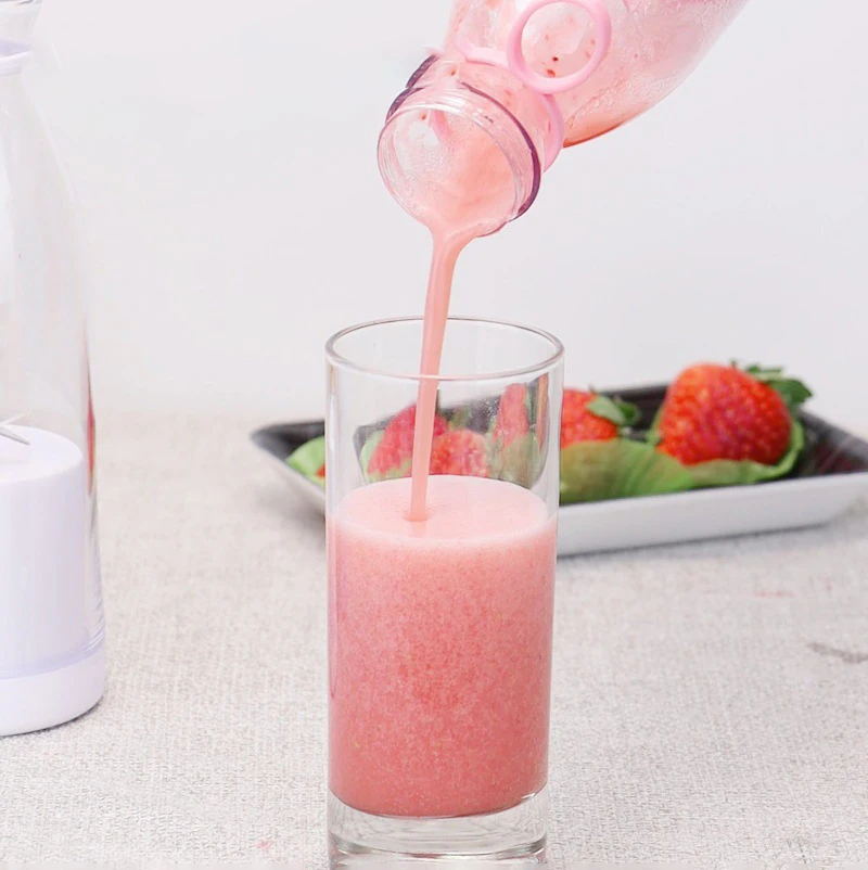 Fresh Fruit Juicers Rechargeable Mixers  Blue Pink USB Portable Juice Bottle Mini Fast Electric Blender Smoothie Ice Maker