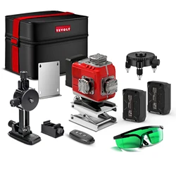 YEVOLT YVGLL4LD16 16 Lines 4-Plane Green Laser Level Self-Leveling Horizontal & Vertical Tool Remote Control