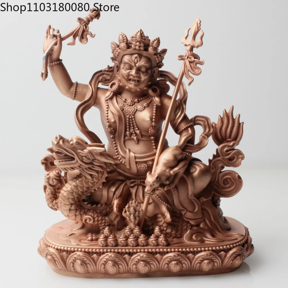 

Exquisite Red copper Carving Jambala buddha statue Tibet White God of Wealth sculpture,10cm