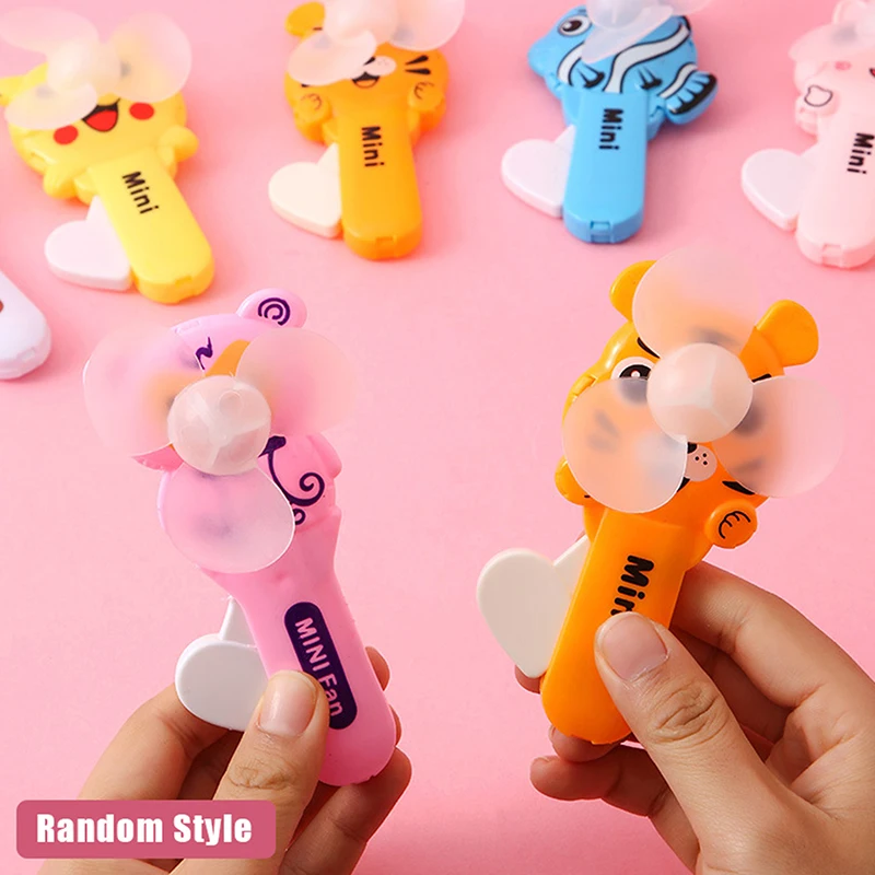 Cartoon Fan Hand Pressure Fan Children's Toy Cute Frog Bear Mini Student Portable Handheld Manual Summer Small Fans