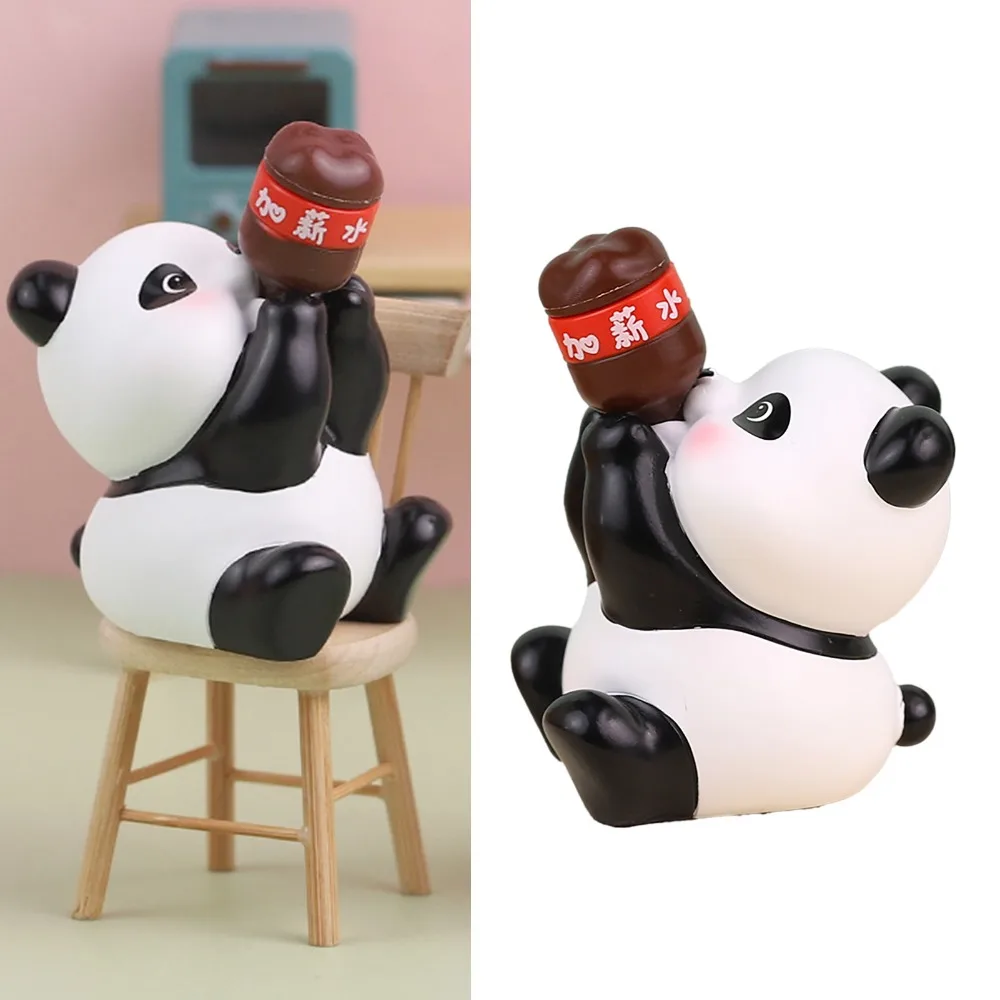 Resin Mini Animal Figurine Drinking Coke Pose Car Accessory Animal Cake Topper Small Size Resin Animal Statue