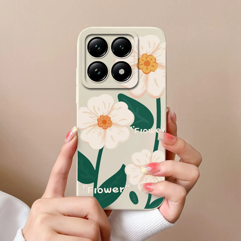 For Xiaomi 14T Pro 5G Case Simplicity Pretty Flowers Protective Silicone Soft Phone Cover For Xiaomi14TPro 14T 5G Fundas Bumper