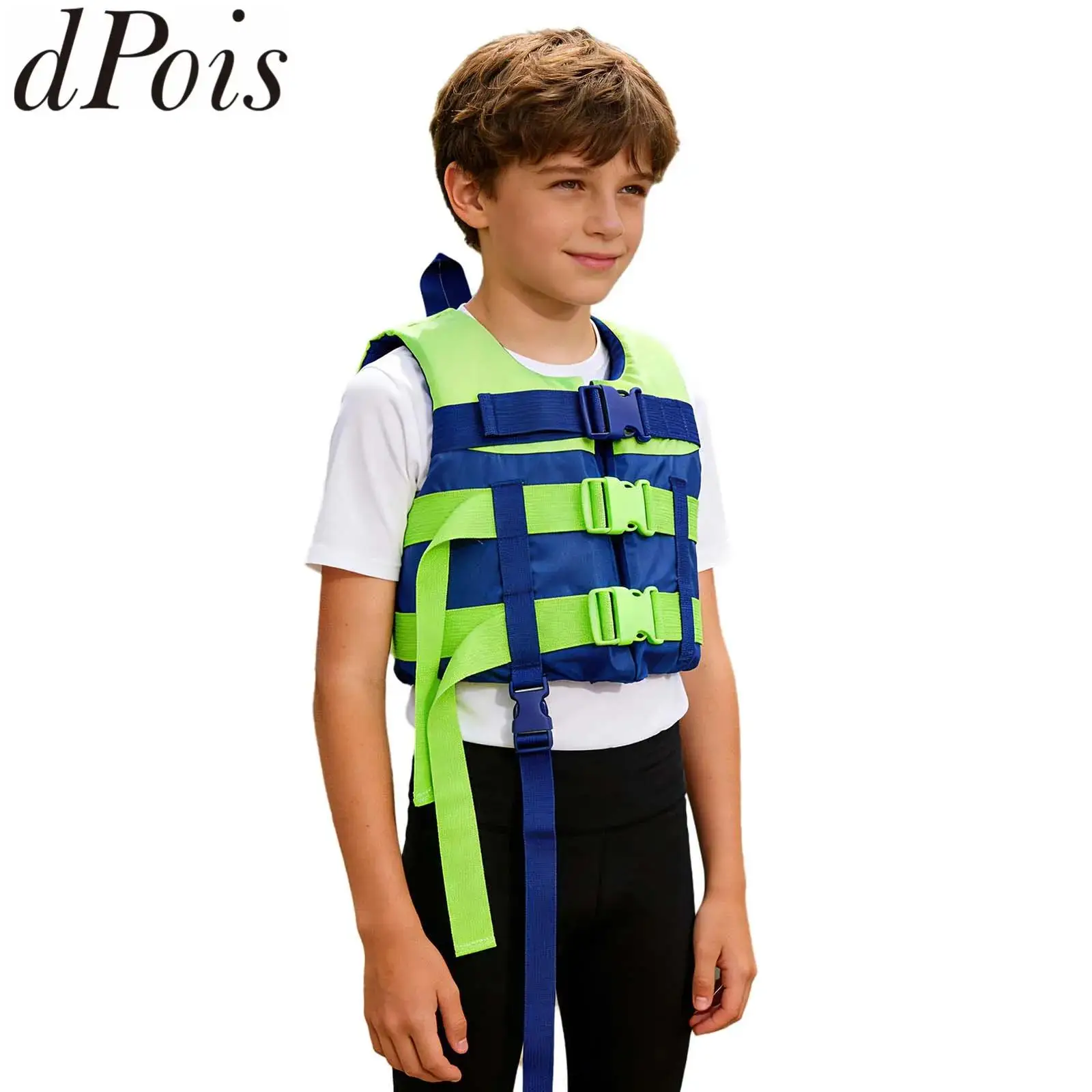 

Kids Boys Girls Color Block Life Vest Adjustable Buckles Sleeveless Life Waistcoat for Children Fishing Snorkeling Water Sports
