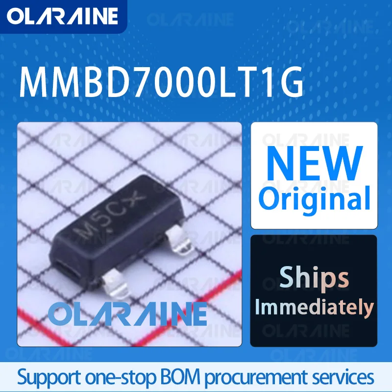 

10/50/100Pcs MMBD7000LT1G SOT-23-3 Small Signal Switching Diode RoHS If -200 mA Vf -1.1 V