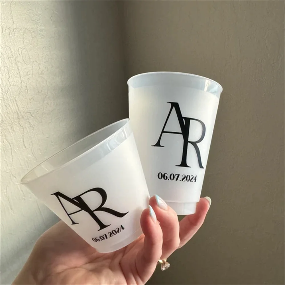 10PCS Custom Frosted Wedding Cups 10 oz, 12 oz, 16 oz, Personalized Cups, Promotional Products, 9 oz, 14 oz, 20 oz, Party Favor,