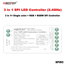 Miboxer SPIR3 2.4GHz 5V~24V 3in1 SPI Single color/RGB/RGBWIC TTL Signal Dim Controller for WS2811 WS2812 WS2815 LED Pixel strip