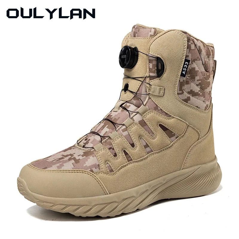 Men Army Boots Military Tactical Boots Mens Waterproof Work Safety Shoes Outdoor Camping Climbing Hiking Male Ankle Boots