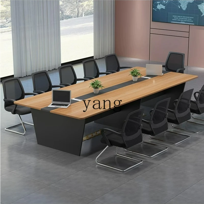 โต๊ะประชุมสำนักงาน LTT โต๊ะประชุมขนาดใหญ่พร้อมชุดเก้าอี้ โต๊ะเจรจาธุรกิจที่เรียบง่ายและทันสมัย