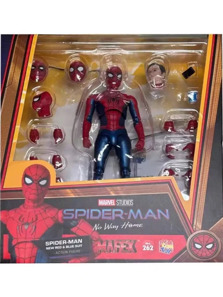 W magazynie, gorąca wyprzedaż, figurka Mafex, seria 262, Spider-Man: Bez wyjścia, w kolorze czerwono-niebieskim, kolekcjonerska figurka anime, idealny prezent. — 2