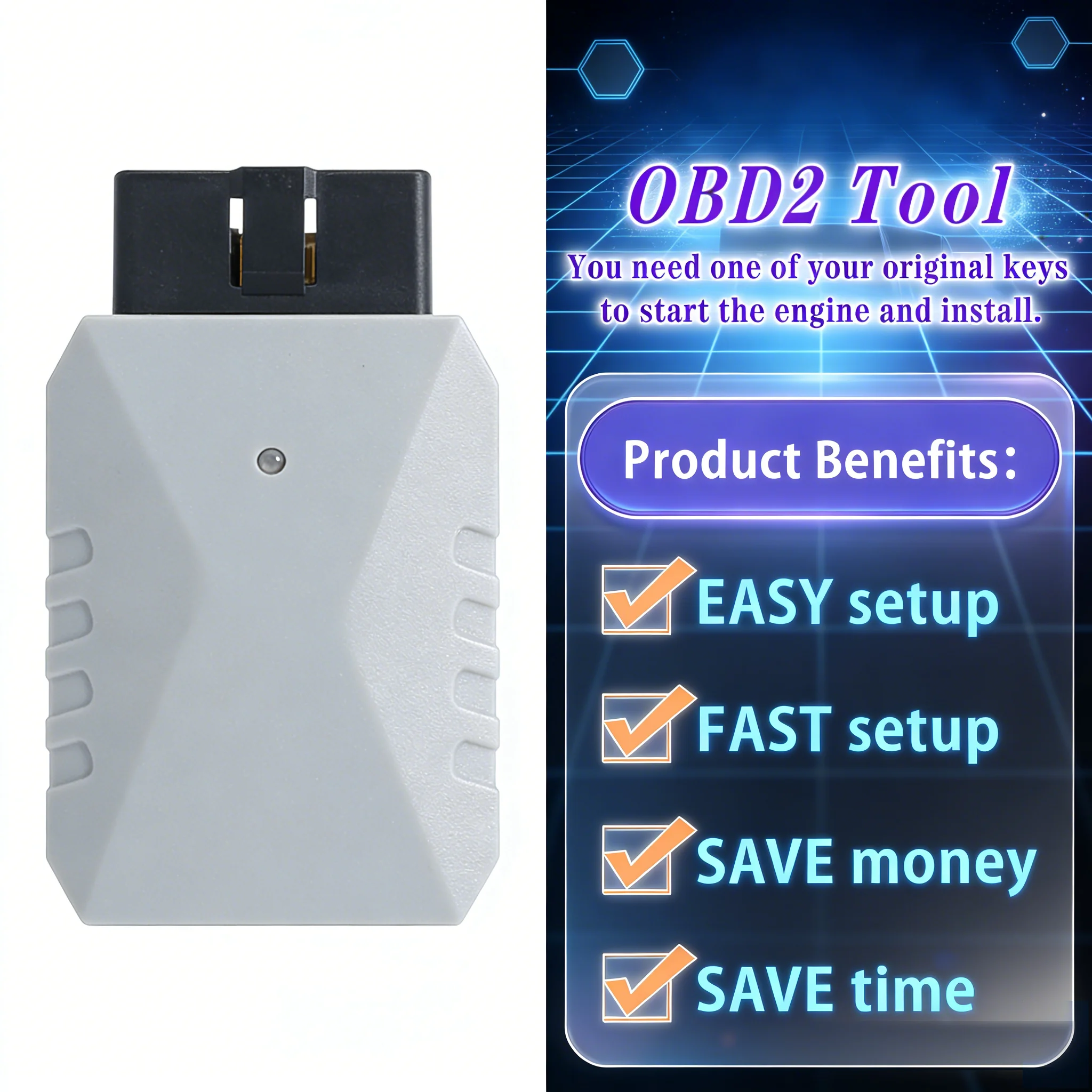 Picture 4: 2pcs OBD Key Fob Programmer Tool with Keyless Entry Remote - Compatible for Jeep/Dodge/Ram/Chrysler/Volkswagen | Programming kit