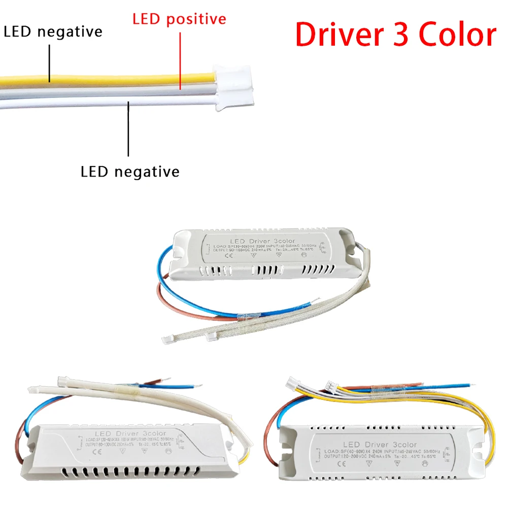 LED sürücü 3 renk adaptörü için LED aydınlatma yalıtımsız trafo değiştirme 8W-70W sabit akım sürücü tavan lambası