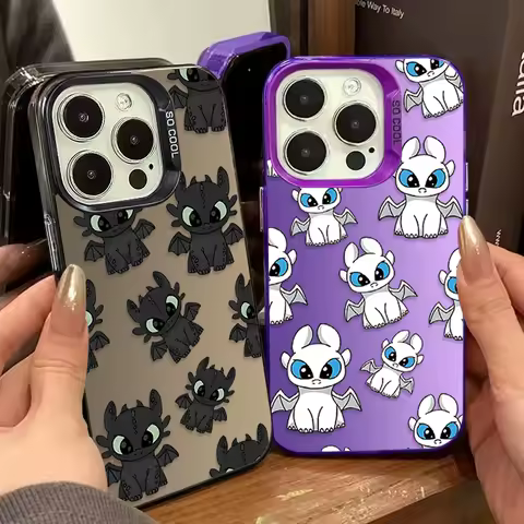 Cute Cartoon Toothless Couple Matte Case for Samsung Galaxy S25 FE Note 20 S21 Plus S24 Ultra S23 S22 A56 A36 A26 5G A16 A06 4G