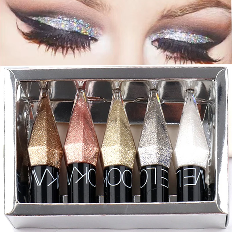 Sequins Glitter Eyeliner Diamond Shiny Eyeshadow Silver Rose Gold Color Eye Liners Eyeliner Pencil Eye Shadow Makeup Cosmetics