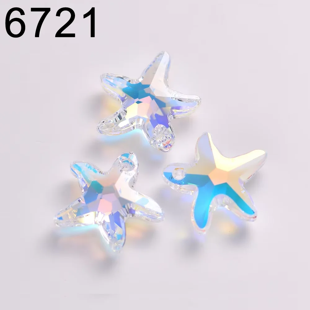 (1 piece) Crystals from Austria 6721 Starfish Pendant Loose Rhinestone for DIY Necklace Making
