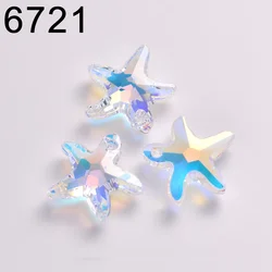 (1 piece) Crystals from Austria 6721 Starfish Pendant Loose Rhinestone for DIY Necklace Making