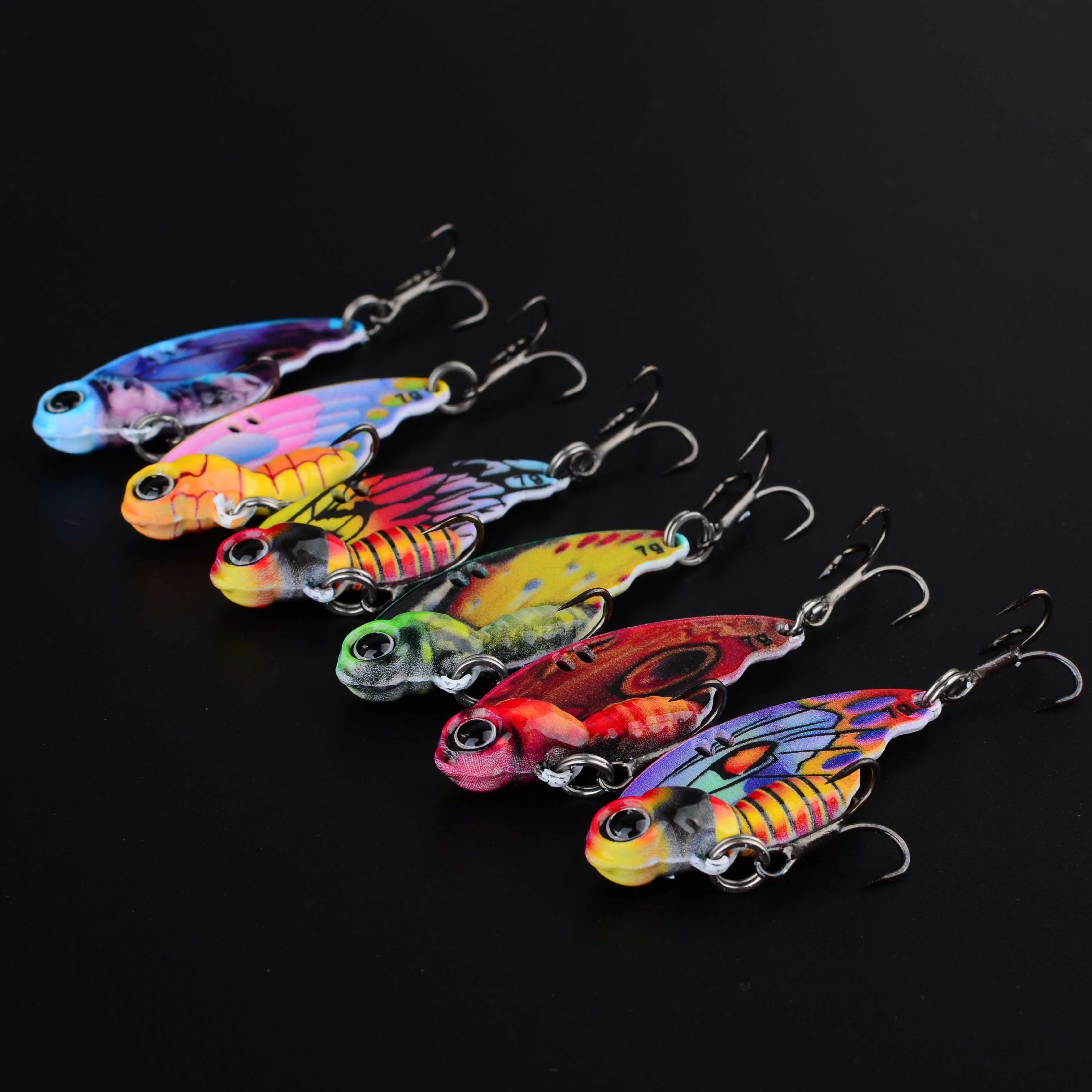 جديد 6 قطعة VIB ملعقة الطعم البعيد الصب الصيد إغراء محاكاة فراشة غرق VIB إغراء الطعم الاصطناعي ل باس بايك سمك السلمون المرقط Pesca