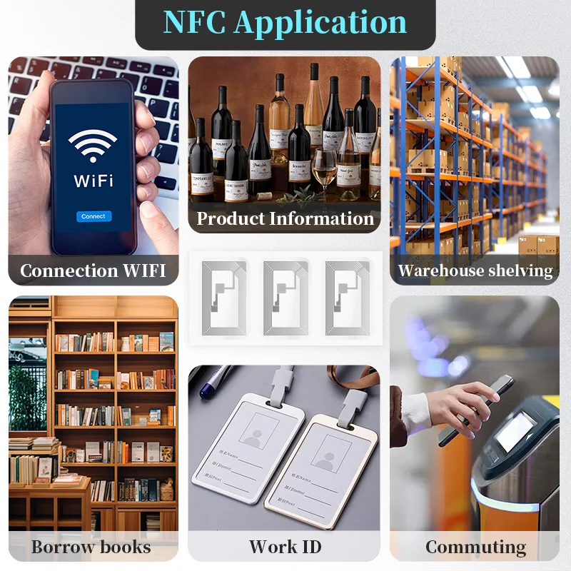 NFC Tags Stickers with 40*25mm NTAG213 NFC Chip Clear Adhesive Labels Sticker Blank Rewritable Work with All NFC Enabled Devices