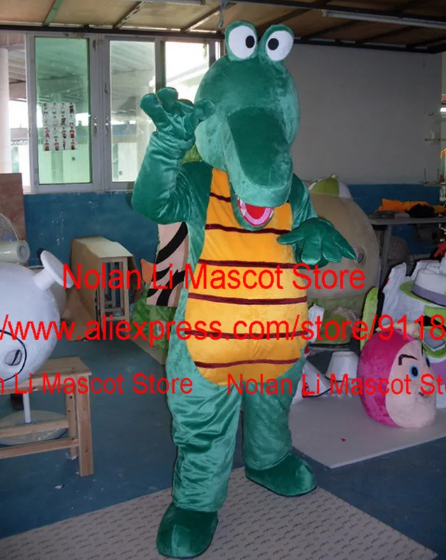 

The Highest Quality Deep Green Crocodile Mascot Costume Cartoon Set Adult Size Advertising Game Makeup Ball Birthday Party 910