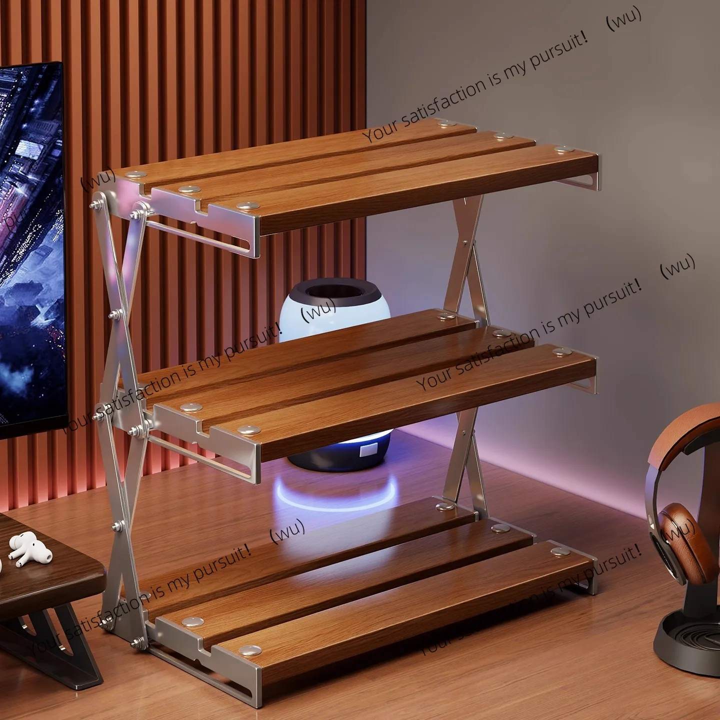 Desktop shelf Foldable multi-layer coffee cup holder Storage ornament finishing rack on desk Bar water cup holder