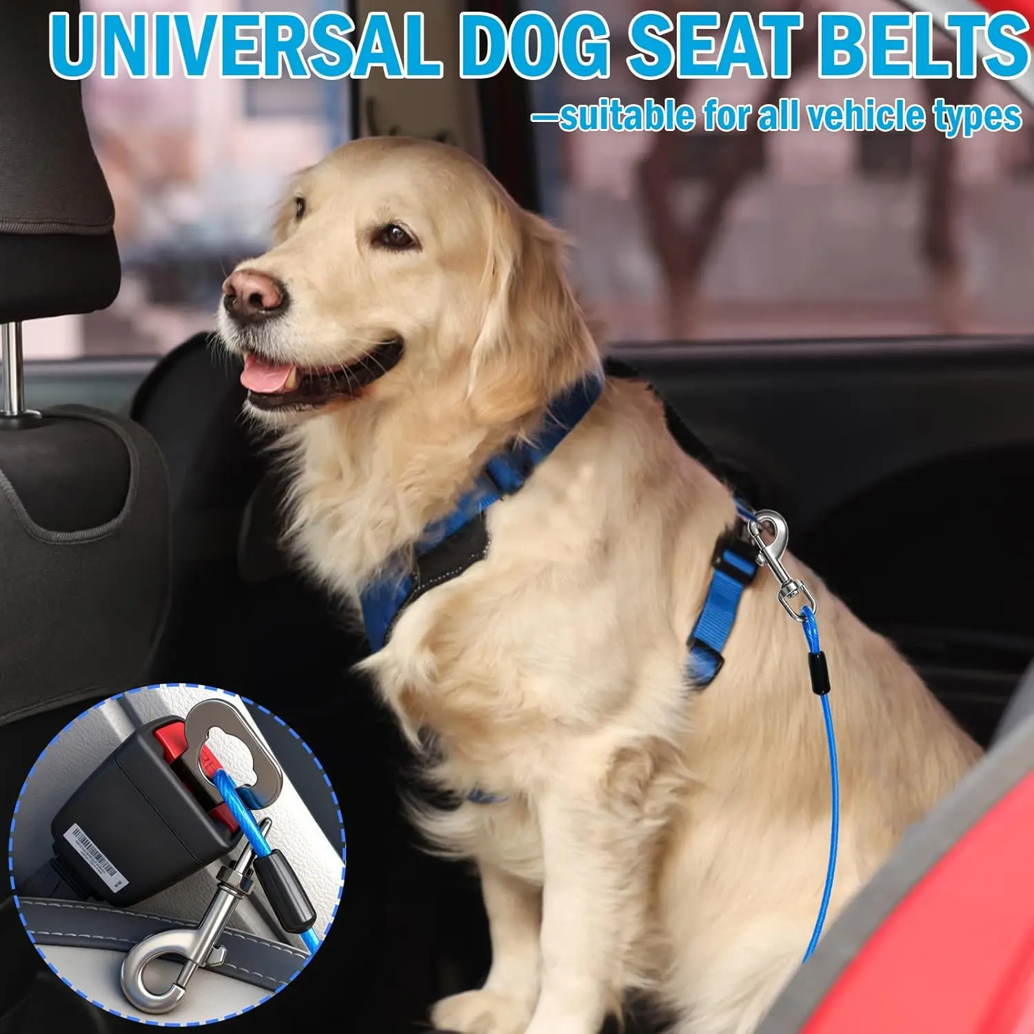 1Pc Chew-Proof Dog Car Harness Durable, Comfy & Secure Seat Belt for Small/Medium Dogs - a Pet Travel Essential - view 5