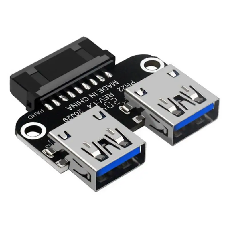 Anti-Interference Ability Stability USB 3.0 19 20 Pin Female to Dual USB 3.0 A Female Motherboard Adapter Converter