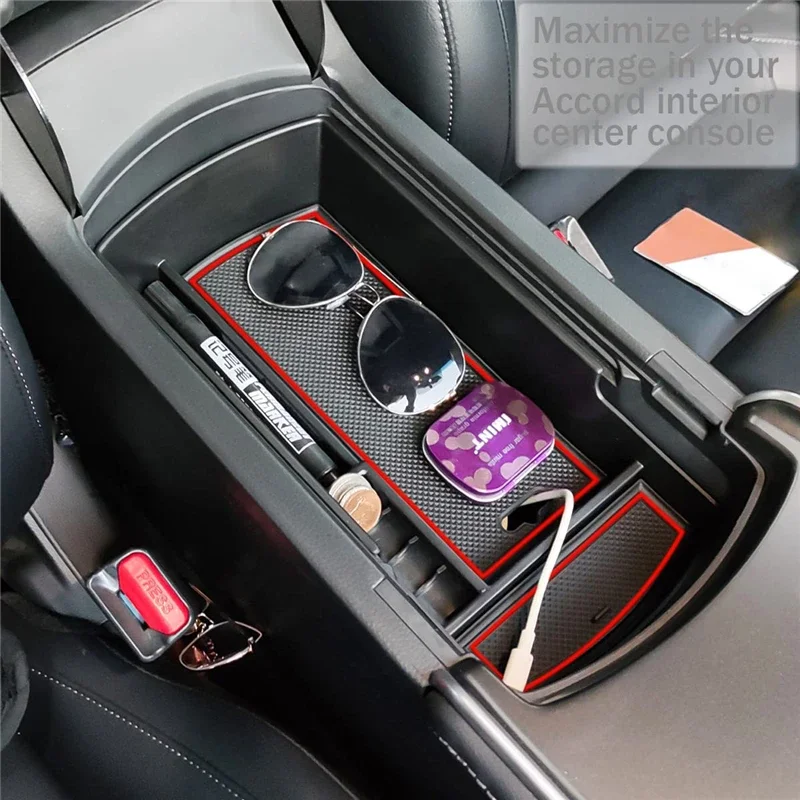 For Honda Accord 10th Gen 2018 2019 2020 2021 2022 Central Console Storage Box Stowing Tidying Car Armrest Box Storage