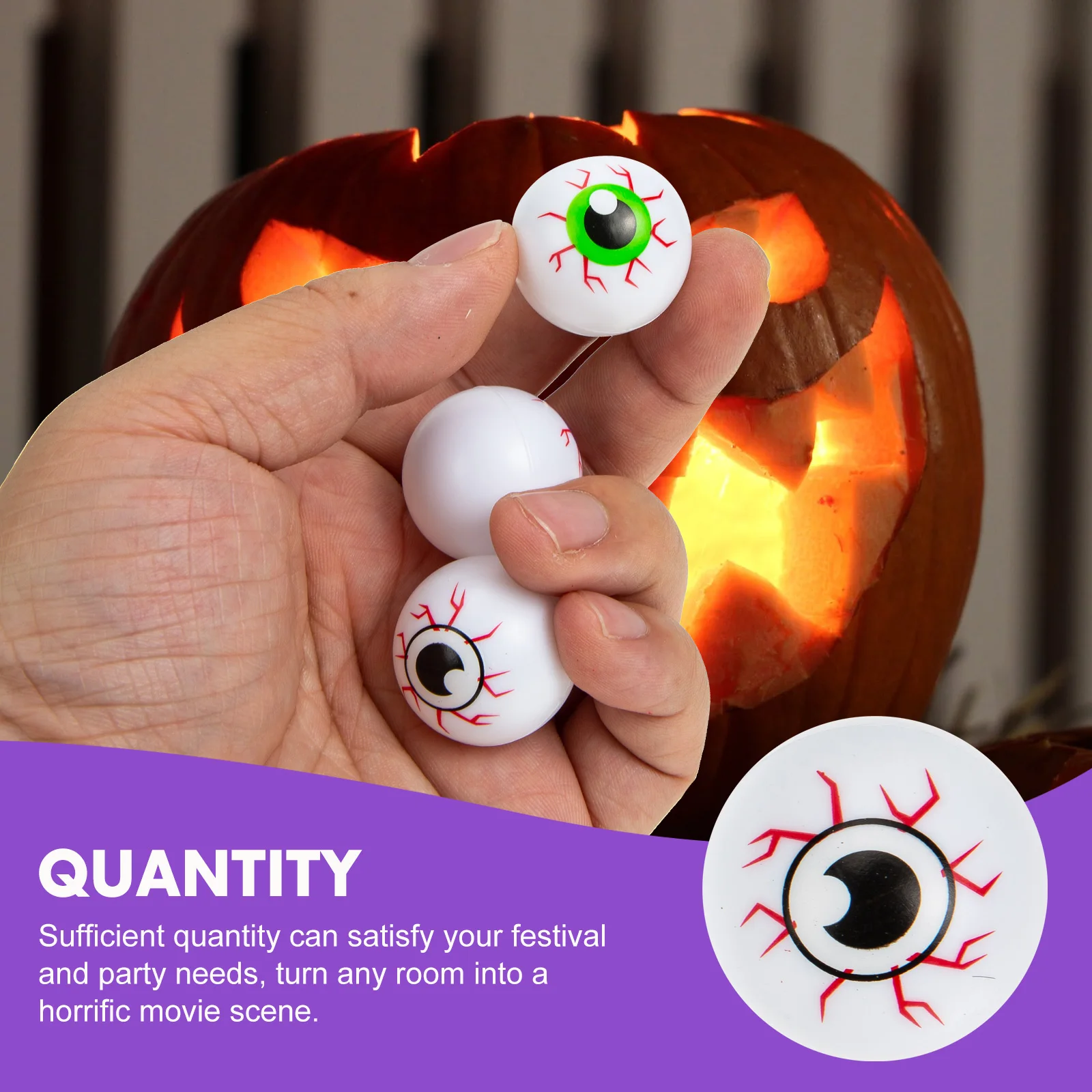 

36 pcs Ghost Eyeball Decoration Halloween Party Prop Scary Plastic Floating Eyeballs Toy for Haunted House Horror Theme Bounce