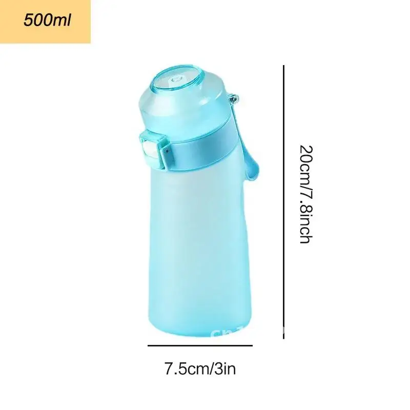 

LUSQI 1PC 500ML Sports Flavored PCS Bottle With 9 Pods Scent Cup Water Flavor Straw Sugar-Free Water BPA-Free With