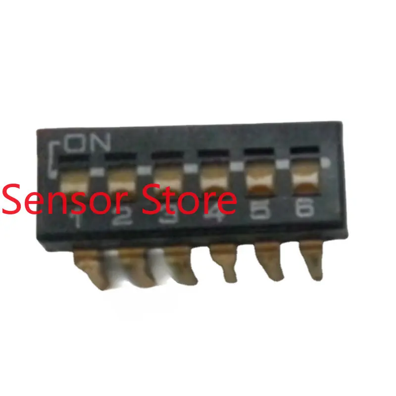 

10PCS In-line 2.54mm Pitch DIP Switch 6-bit Flat Dial Coded Gold-plated Feet