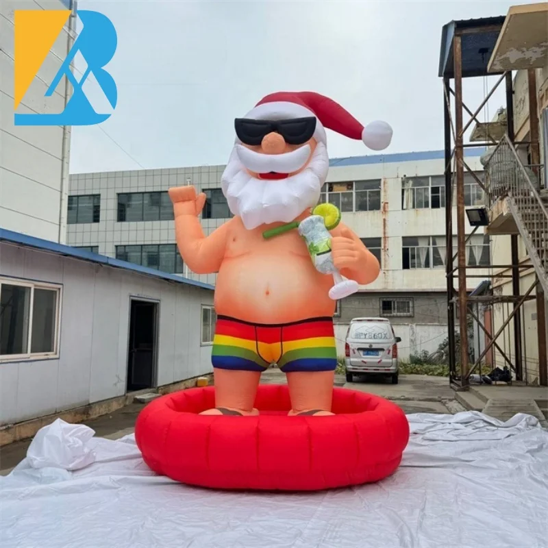 Personalized Inflatable Summer Santa Large Hawaiian Santa Inflatable for Carnival Theme Decorations Toy