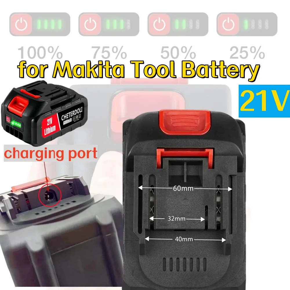 

21V 3Ah 6Ah 9Ah rechargeable lithium-ion battery for Makita 18V/21V B series electric tools,chainsaw,impact wrench,angle grinder