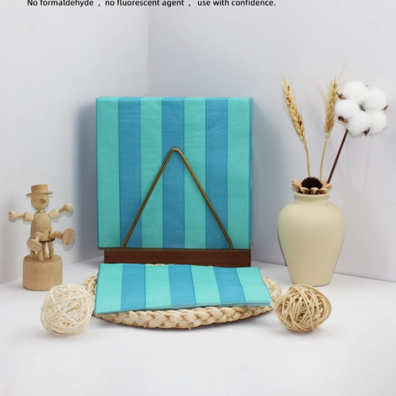 10/20 Sheets of 33 * 33cm 2Ply Blue Striped Napkins Party Decoration Paper DIY Decoupage Paper