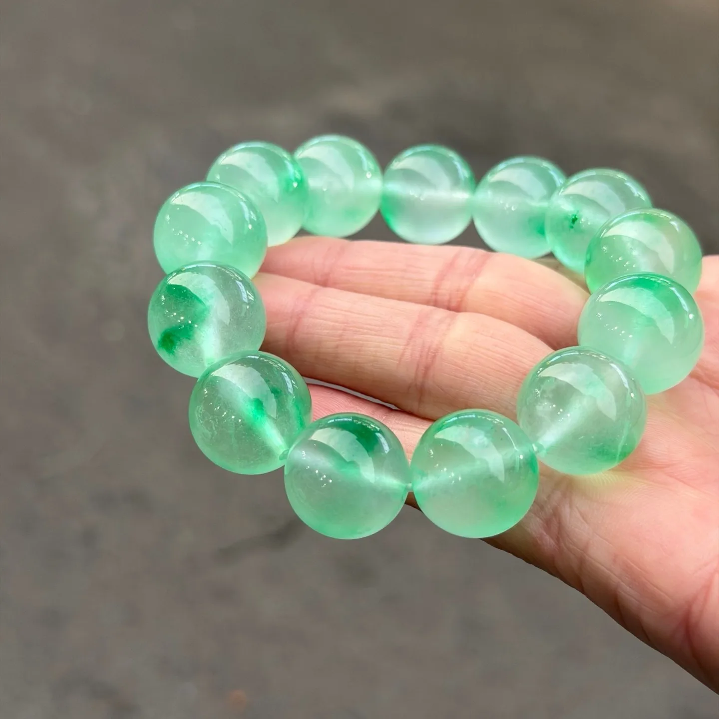 AAA Real Natural Ice Burmese green Beads Jade jadeite Bracelets Bangle 18MM