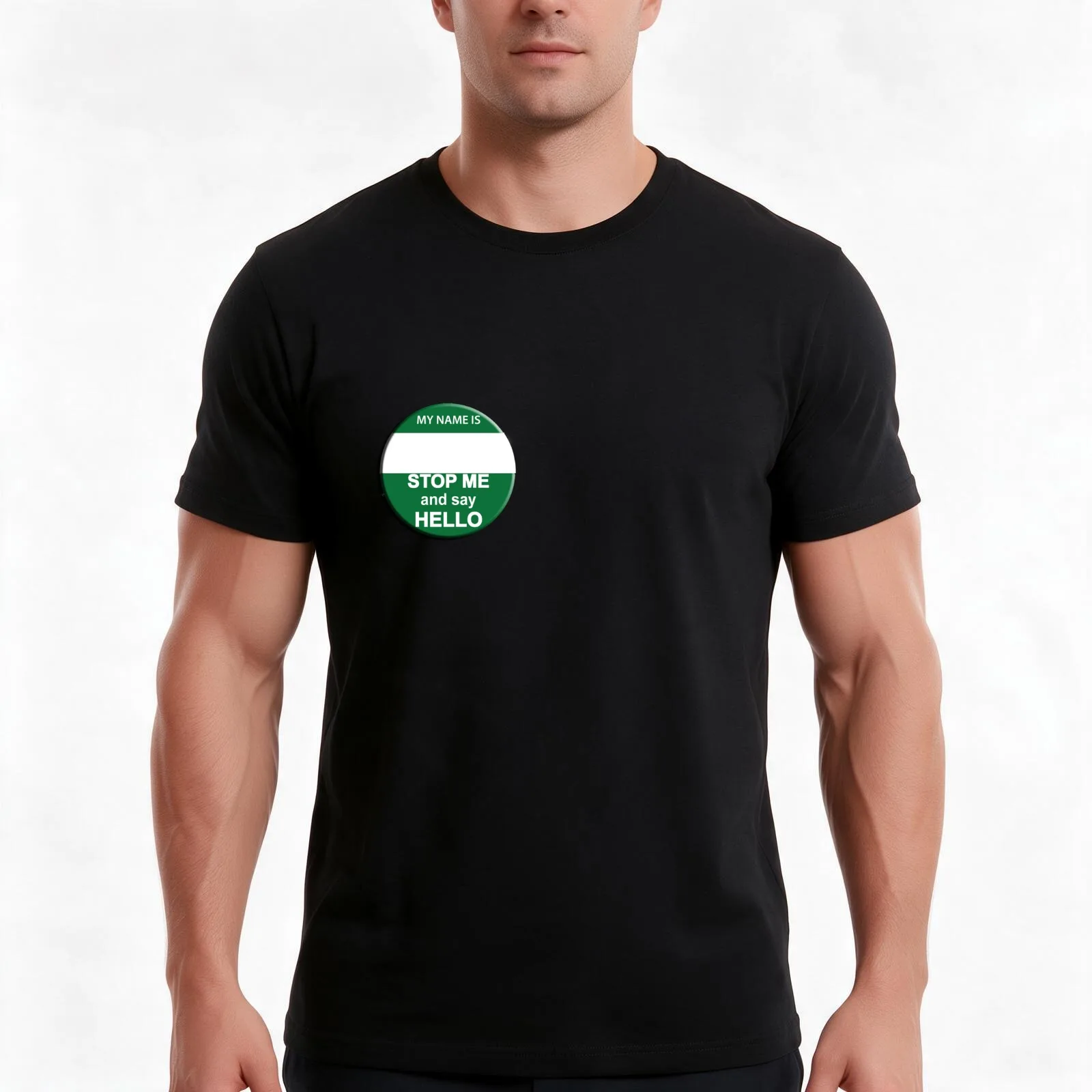 The Inbetweeners - Your own Big Gay Green badge T-Shirt, Summer Casual Cotton Tee, Oversized Streetwear Tops, Unisex Men Women