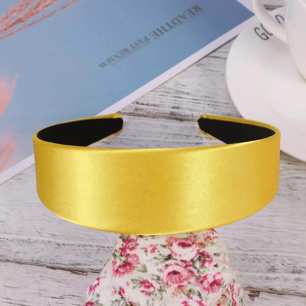 

2pcs Solid Color Satin Headband Wide Edge Hair Hoops For Women Girls Party Wedding Christmas Cosplay Accessory Hair Band