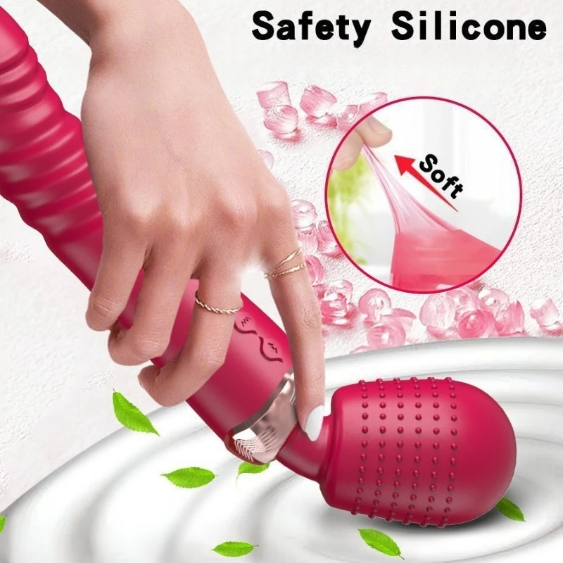 DUBNIY Telescopic Microphone Secret Famale Massage Vibrating Dildo Machine G-Spot Clitoris Stimulate Magic Wand Av Adult Goods