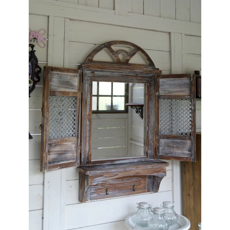American pastoral fake window retro wall decoration wall decoration old style American rural  hanging fake window