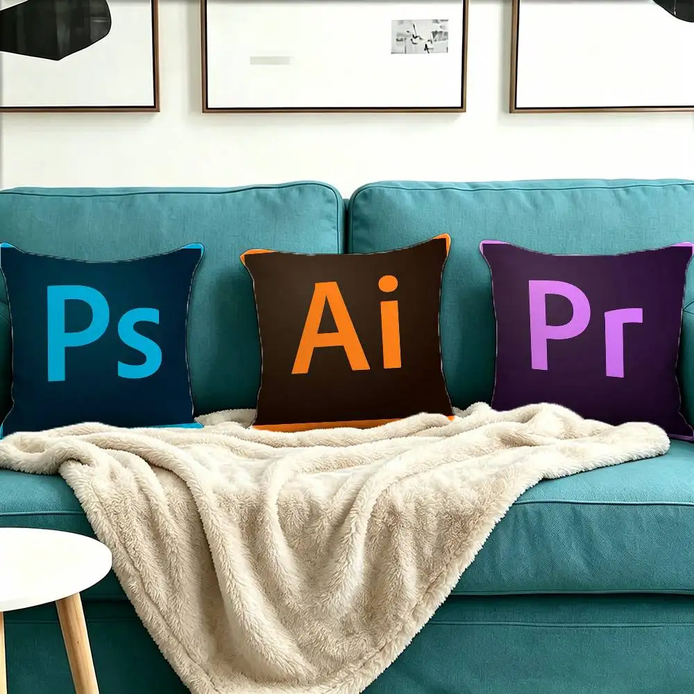 software professional A-A-Adobe CC Pillow Case Square Double-Sided Sofa Cushion Cover Bedroom Bedside Pillow