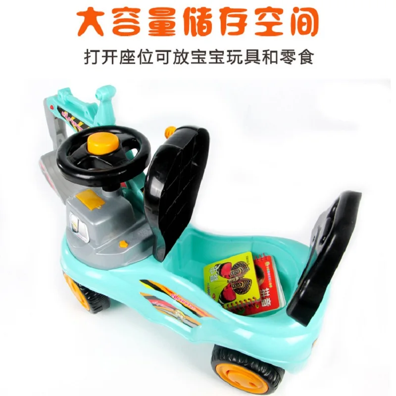 LazyChild 2021 Children Excavator Can Sit To Ride Roller Coasters Large Music Toy Truck Excavator Undertakes Toys