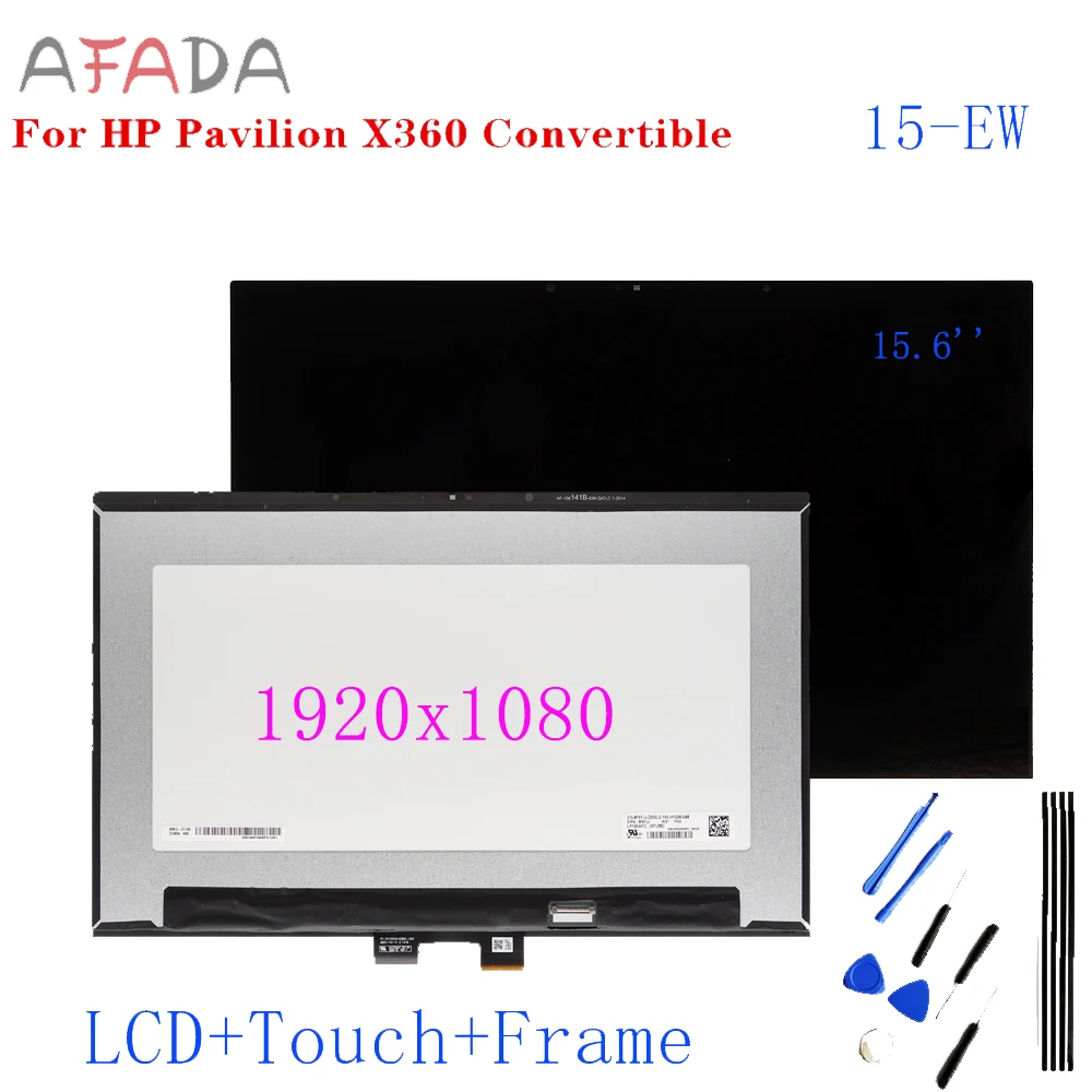 

Original FHD LED15 inch LCD Touch Screen Digitizer Assembly For HP Pavilion x360 Convertible 15-EW 15-ew00 15T-ew100 With Frame