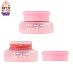 Private Label Strawberry Flavor Lip Scrub Peeling and Fade Up Lip Wrinkles Easy To Use Nourish Bulk Makeup Cosmetics Custom