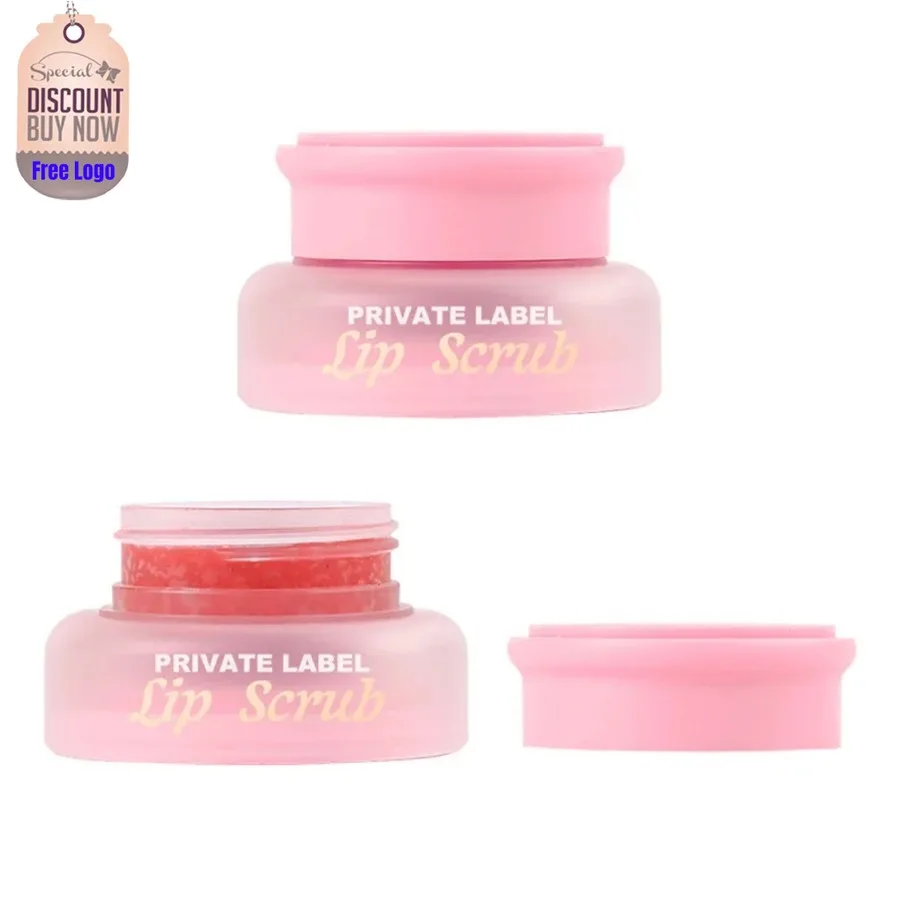 Private Label Strawberry Flavor Lip Scrub Peeling and Fade Up Lip Wrinkles Easy To Use Nourish Bulk Makeup Cosmetics Custom