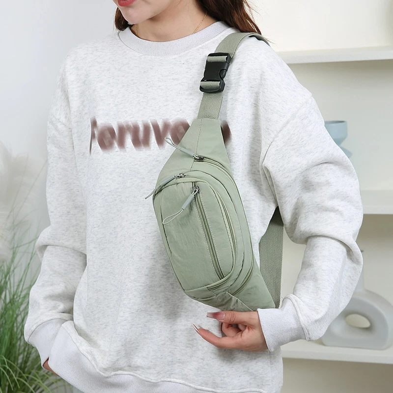 Verstellbare, wandelbare Hüfttasche für Damen – wasserdichte Nylon-Brusttasche zum Laufen, Reisen und für den täglichen Gebrauch – Detail 2
