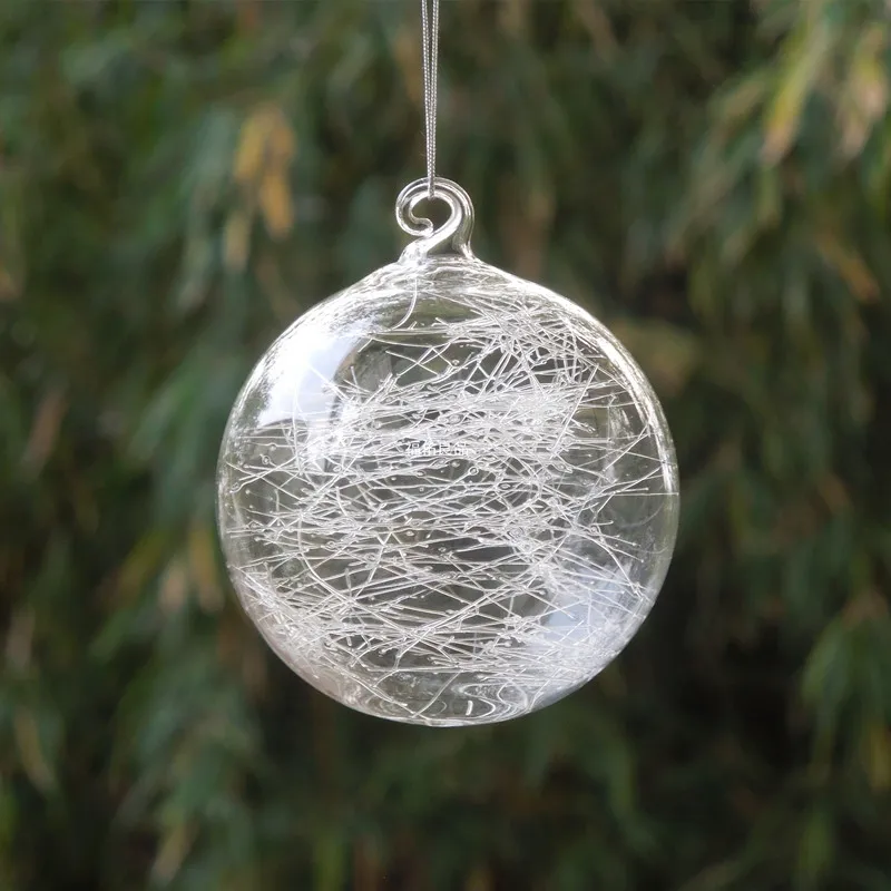 

12pcs/pack Diameter=8cm Transparent Glass Pendant Home Decoration School Window Wedding Live Prop Hanging Ornament Christmas Day