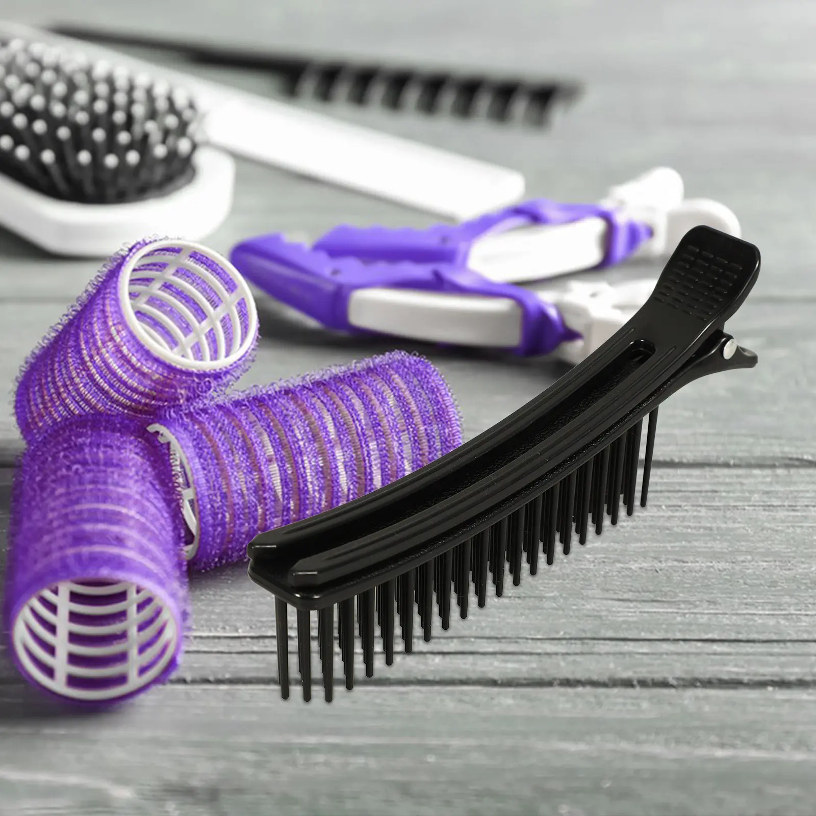 2Pcs Hairdressing Clips Salon Sectioning Hair Cutting Styling Multi Function Salon Clip Hair Clamp with Comb Professional Use