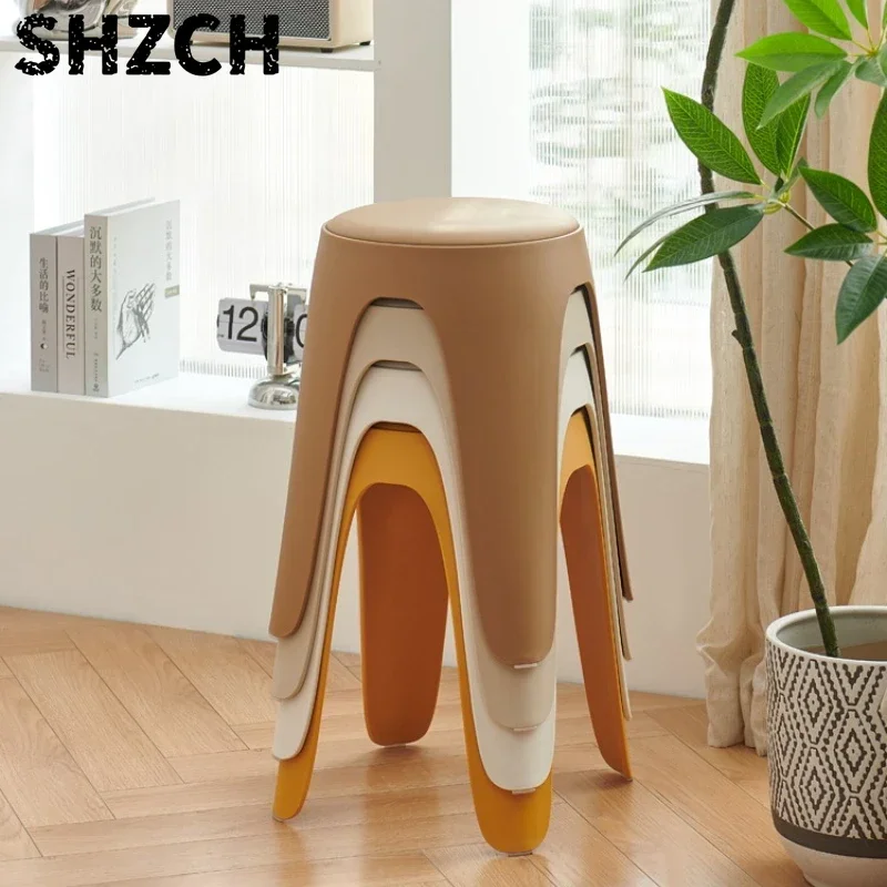 Web Celebrity Thickened Macaron Table Stool Household Stacked Living Room Stool Sedentary Comfortable Nordic Chair