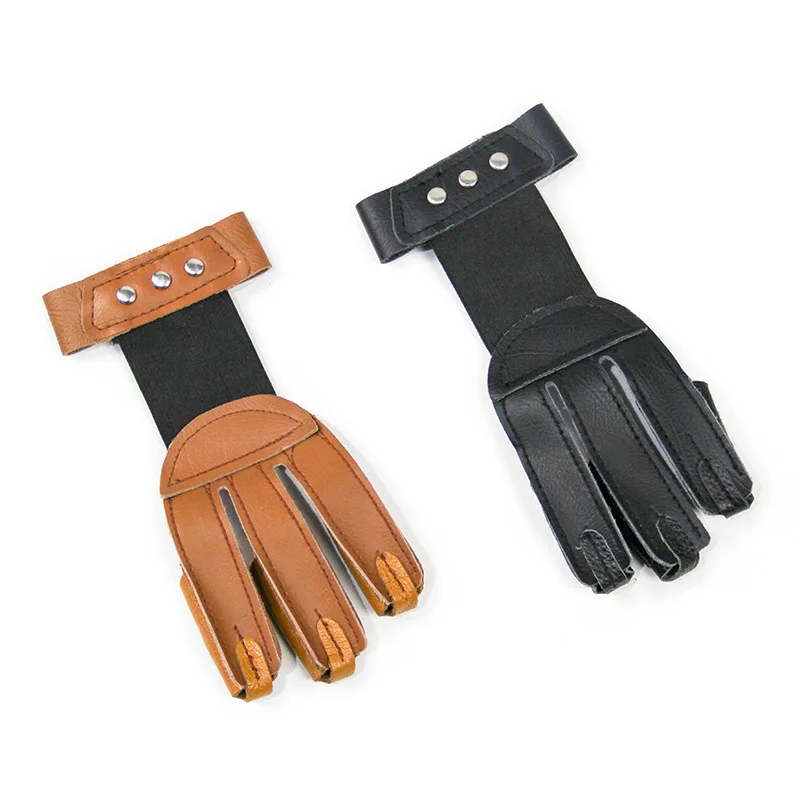 3 Fingers Pull Bow Archery Protect Glove Arrow Leather Shooting Gloves Outdoor Hunting Accessories Gloves
