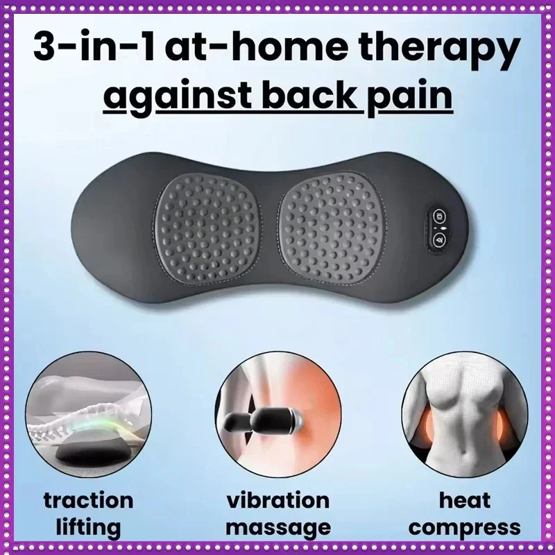 

3-in-1 Back Massager with Relief Bed Sleeping Shiatsu Deep Tissue Portable Shoulder Lower Back Pain Relief Waist Massager
